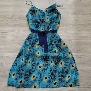 Sweet Chemise Peacock Cocktail Dress